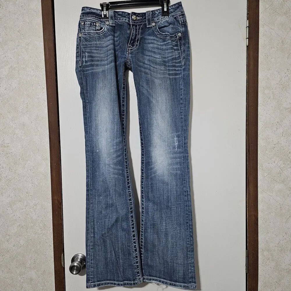 Miss Me Women's Size 29 JP5360B Boot Cut Jeans Womens Blue Embellished